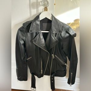 All saints balfern leather moto jacket